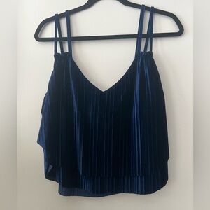BB Dakota Deep Blue Pleated Camisole